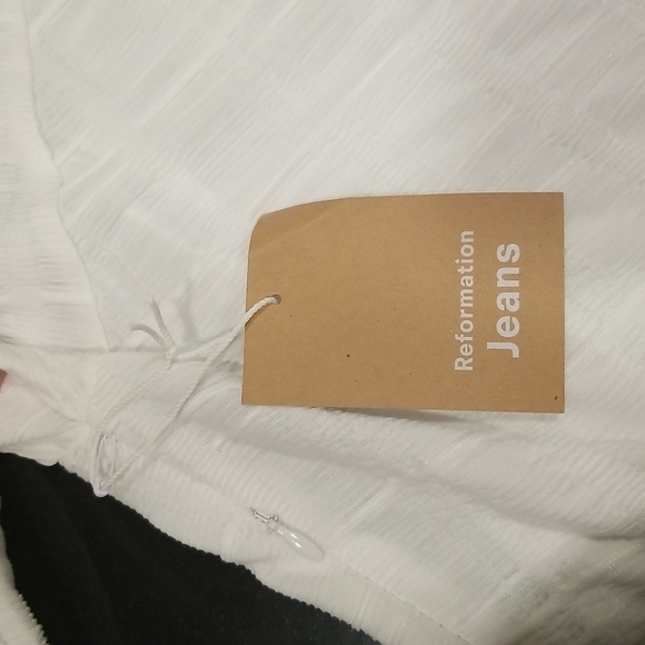 💕REFORMATION💕 Dee Dress ~ Long Sleeve Mini Ivory Medium M NWT - Picture 13 of 15